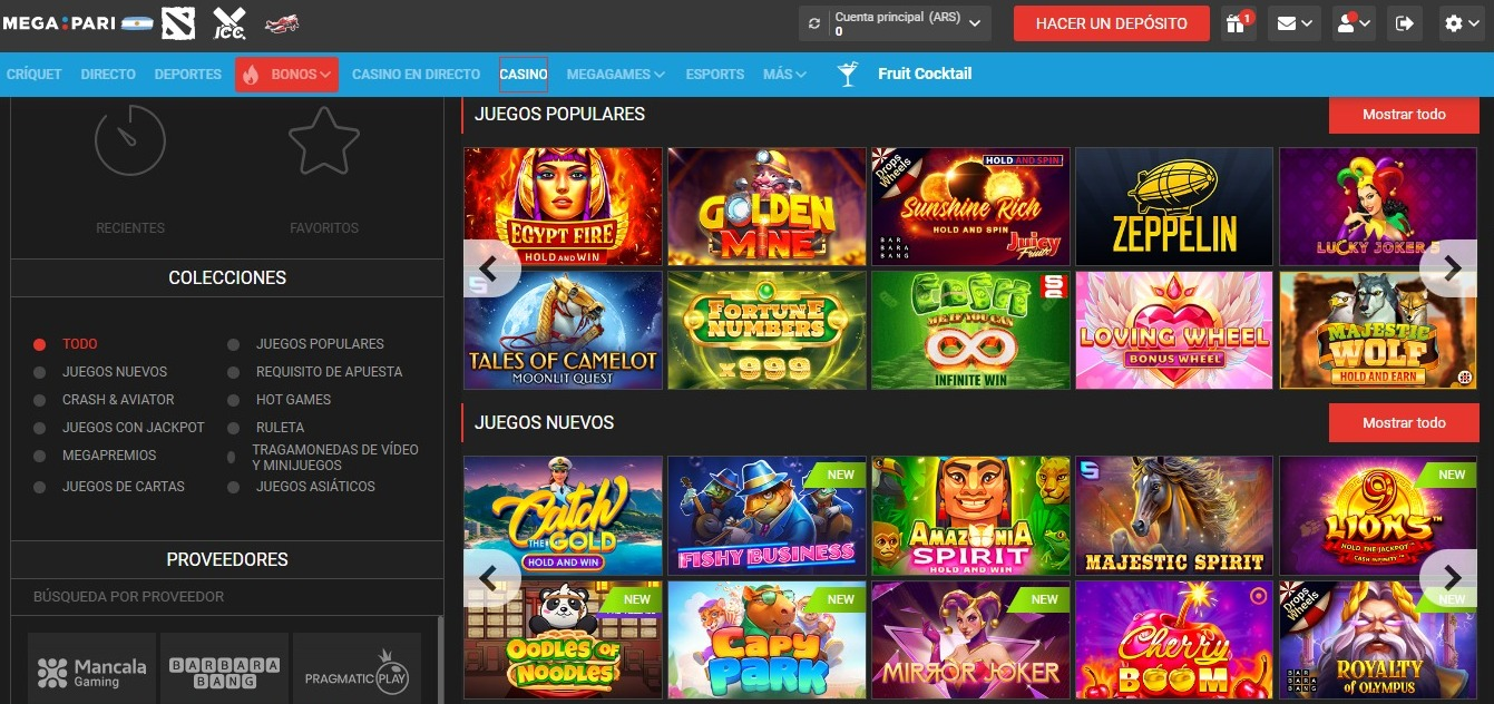 casinos con mercado pago megapari